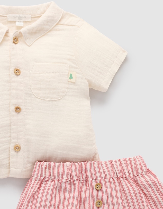 Purebaby - Striped Set -Kids-Babies