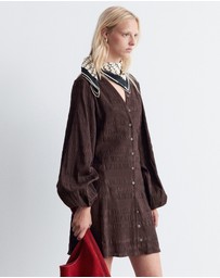 & Other Stories - Smocked Balloon-Sleeve Mini Dress