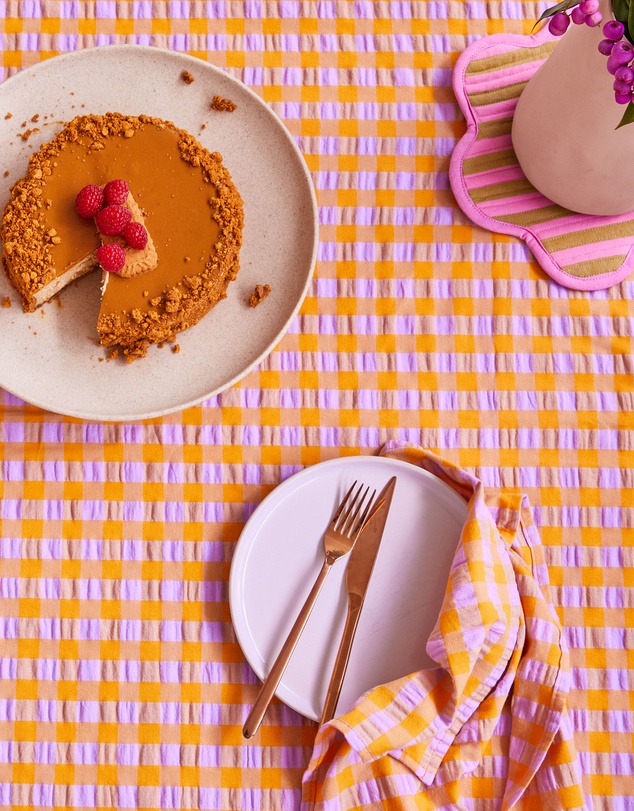 Mosey Me - Kumquat Bloom Seersucker Napkin Set