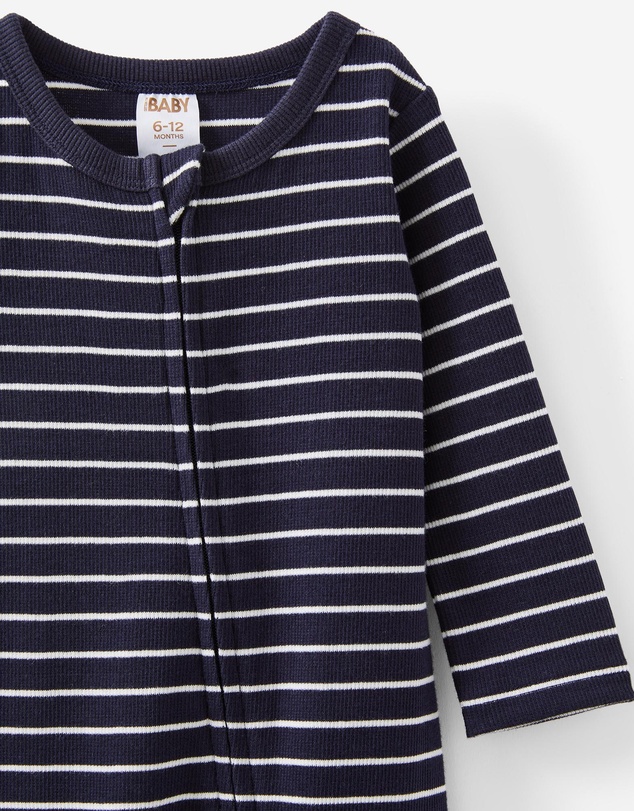 Cotton On Kids - Growie Long Sleeve Rib Romper