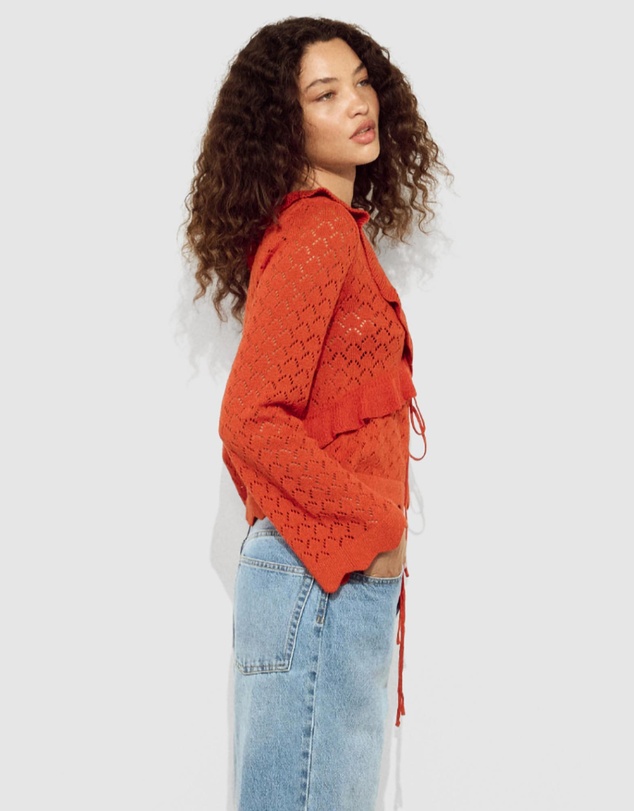 MINKPINK - Fia Pointelle Frill Top