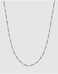 Kuzzoi - Necklace Figaro Chain Basic Massive Oxidised in 925 Sterling Silver