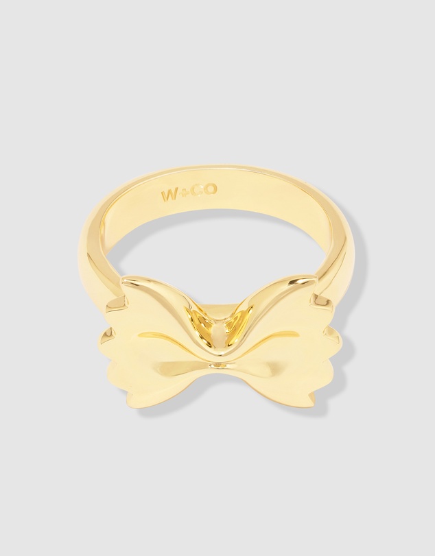 Wanderlust + Co - Bow Tie Pasta Gold Ring