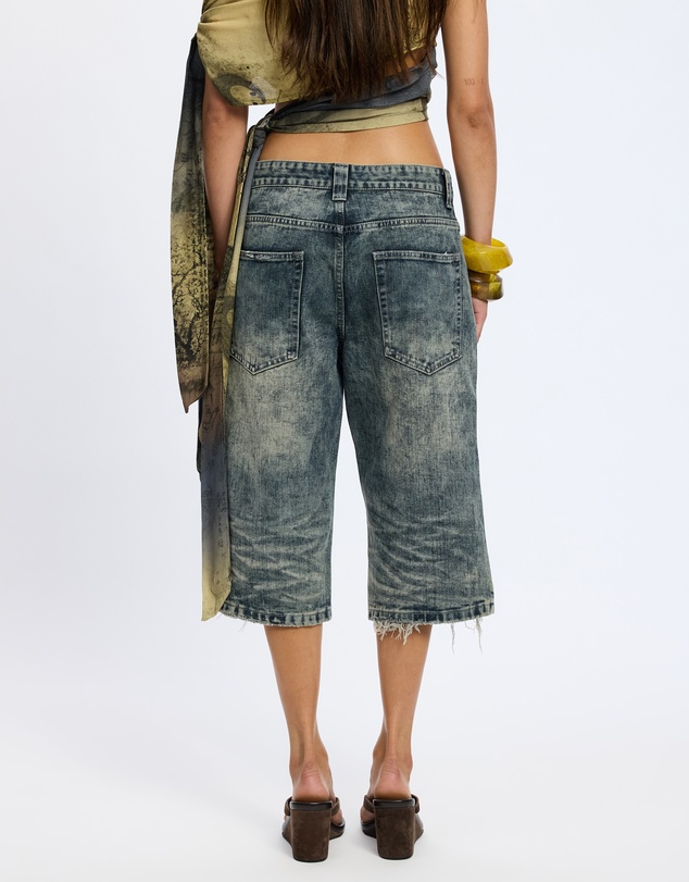 Jaded London - Slim Leg Distressed Jorts