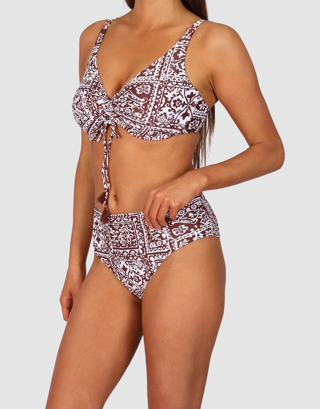 Baku Swimwear - Havana Ruched Side Mid Bikini Bottom