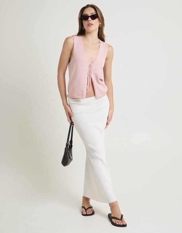 Subtitled - Libby Tie Front Knit Top
