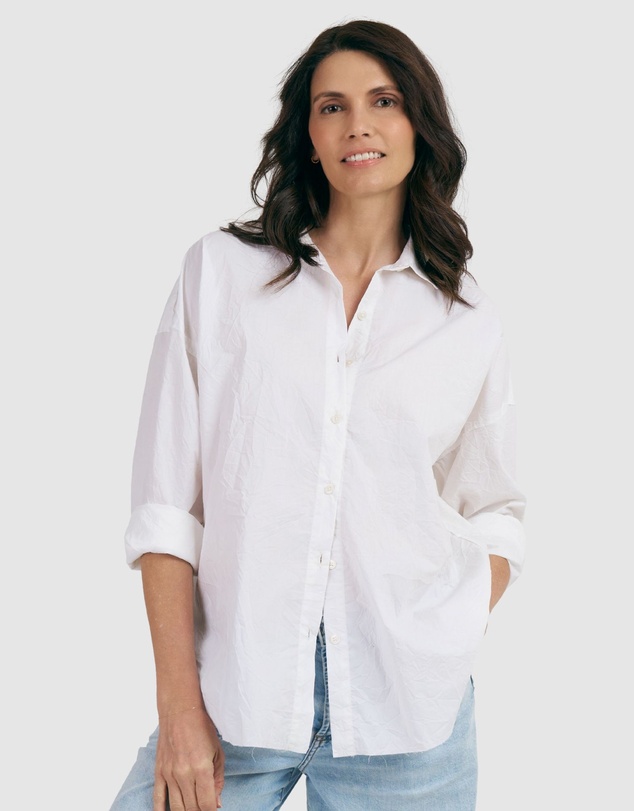 CAMIXA - Exal Oversized Frayed Edge Cotton Shirt