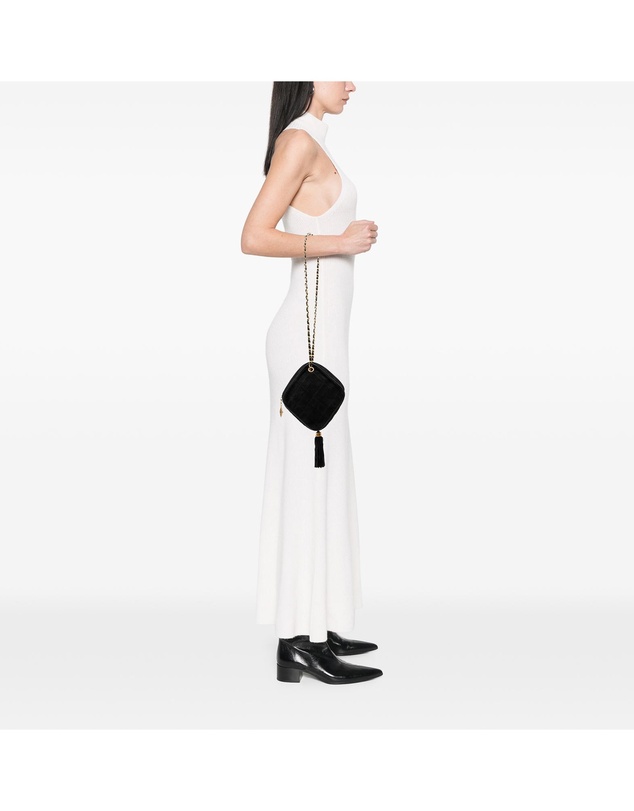 Pre-Loved by Azura Reborn - Pre-Loved CC Quilted Suede Diamon Tassel Bag