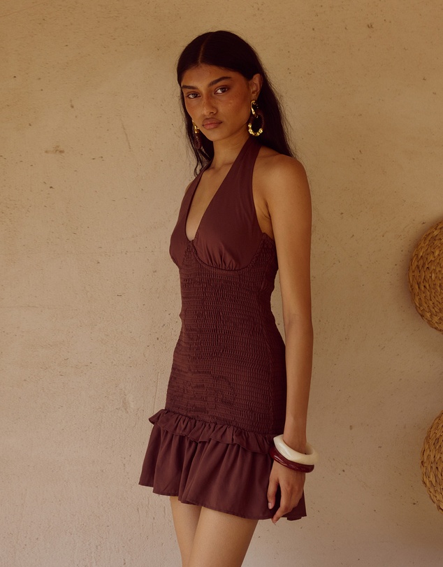 Seven Wonders - Fleur Shirred Halter Mini Dress