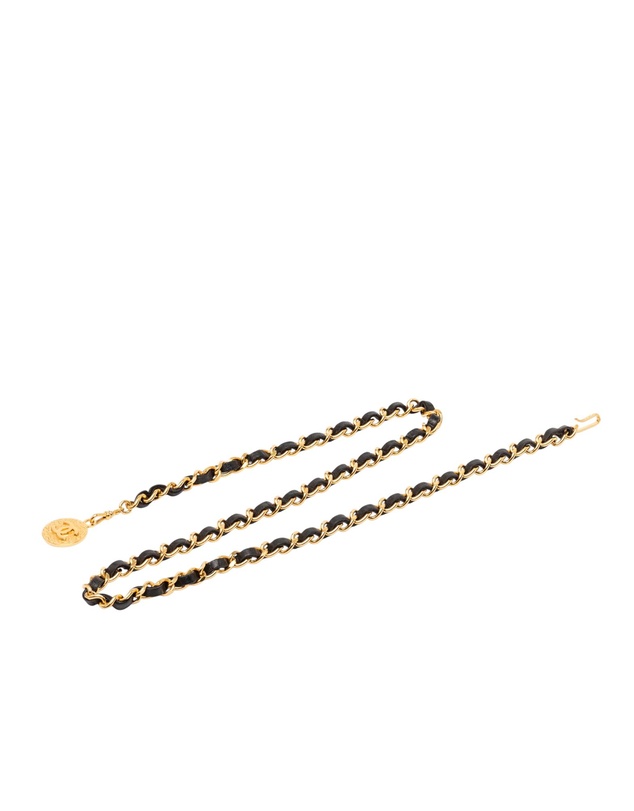 Pre-Loved by Azura Reborn - Pre-Loved Gold Plated Leather Woven Medallion Chain Belt