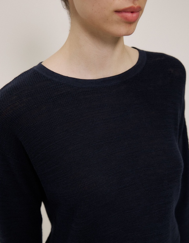 Trenery - Linen Cotton Pullover in Night Sky