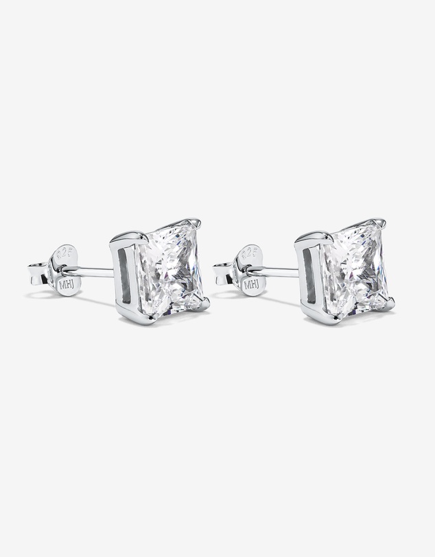 Michael Hill - 7mm Princess Cubic Zirconia Stud Earrings in Sterling Silver