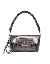 Desigual - Medium metallic flap bag with 3D logo