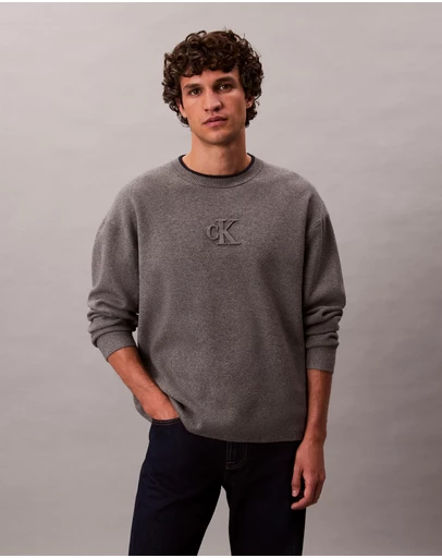Calvin Klein Jeans - Embossed Monogram Logo Relaxed Sweater