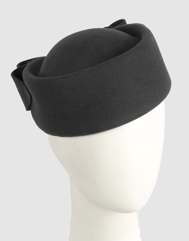 Max Alexander - Felt Black Pillbox Hat