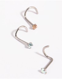 Lovisa - Surgical Steel Light Stone Nose Stud Pack