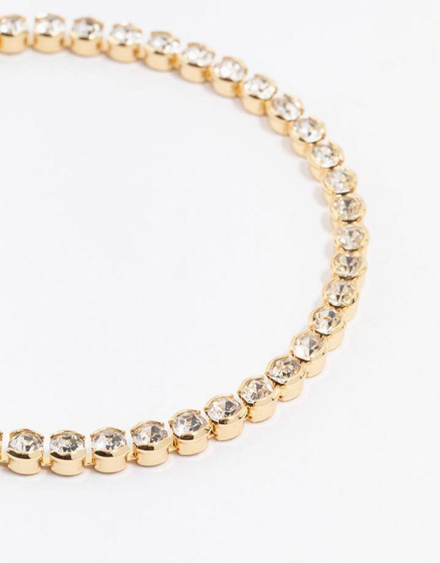 Lovisa - Gold Plated Round Diamante Tennis Bracelet