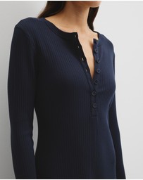 Country Road - Long Sleeve Henley Dress