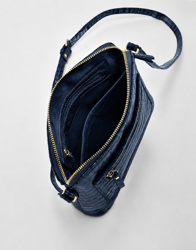 Cobb & Co - Kingsley Croc Leather RFID Safe Crossbody