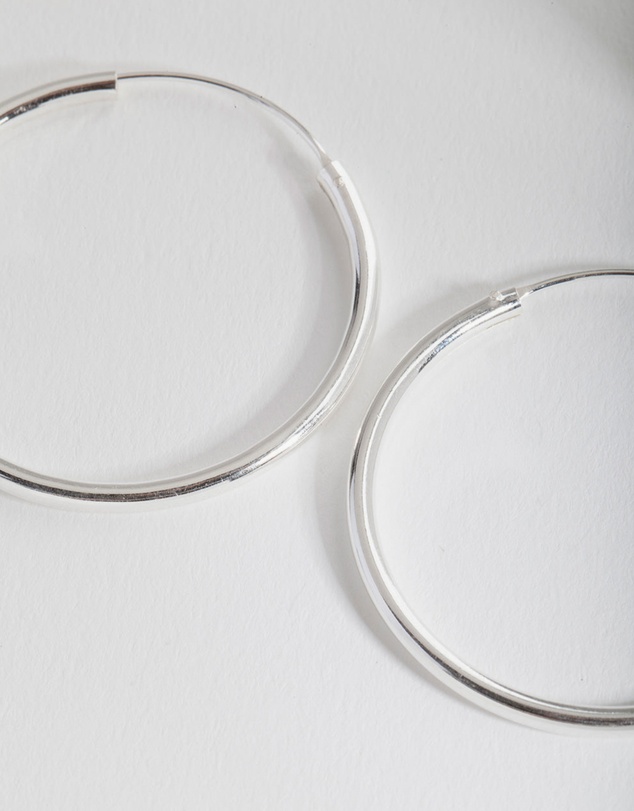 Lovisa - Sterling Silver Thick Hoop Earrings