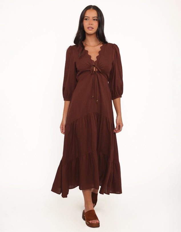 Petal & Pup - Eleonara Midi Dress - Chocolate