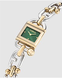 Furla - Mianuvola Square Silver & Gold Duotone Bracelet Watch