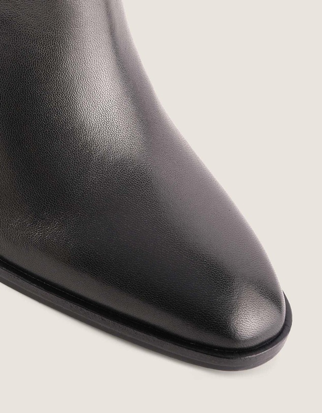 Shelly Shen - Ali Heel Ankle Boots Black Leather