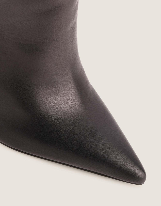 Shelly Shen - Lennon Heel Long Boots Black Leather