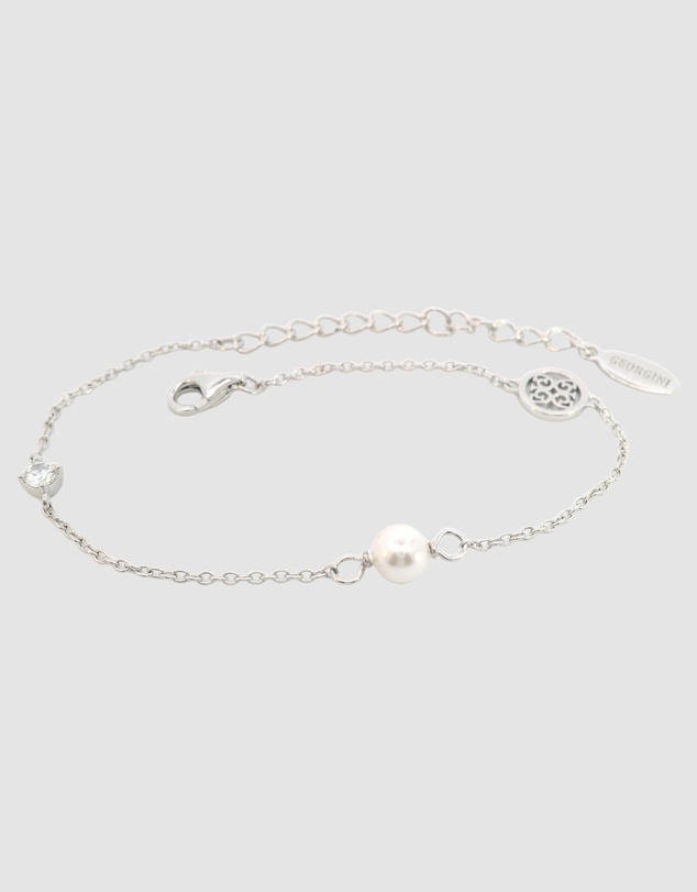 Georgini - Georgini Adagio Touch Of Sparkle Pearl Bracelet Silver 15cm + 4cm