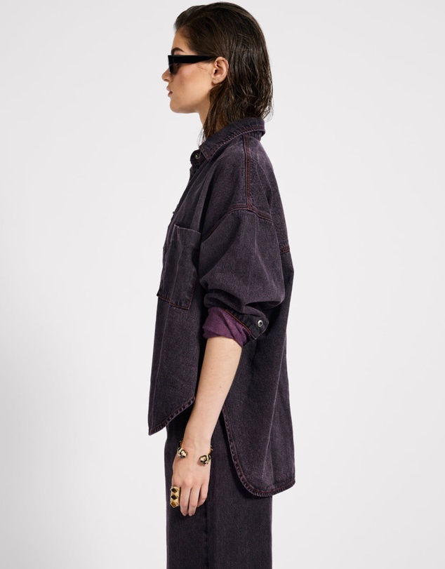 ONE TEASPOON - Daria Denim Shacket - Black Pink