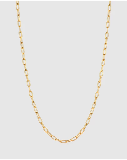 Kuzzoi - ICONIC EXCLUSIVE - Classic Long Link Chain Necklace in Gold-Plated 925 Sterling Silver