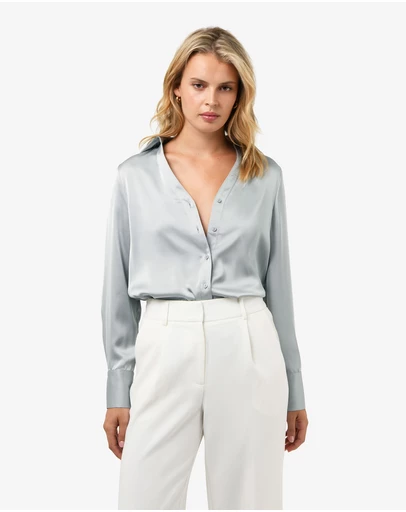 Forcast - Lila V-neck Satin Blouse
