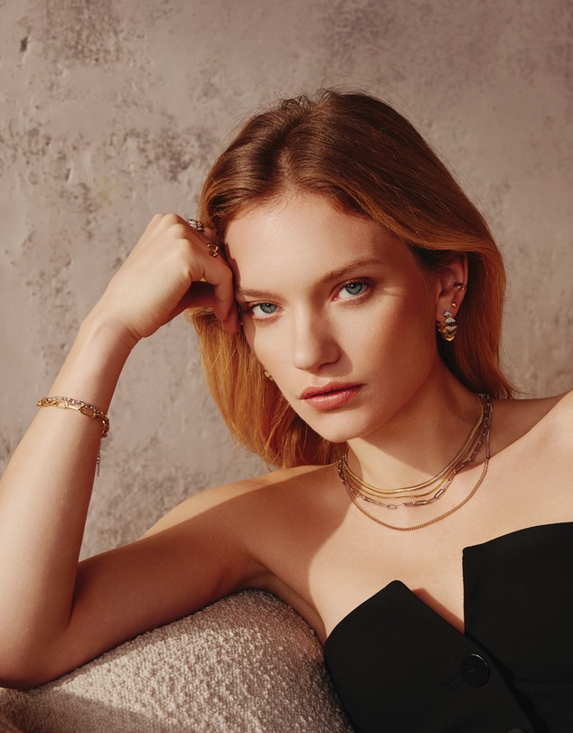 Ania Haie - Ania Haie Gold Pyramid Glam Stud Earrings