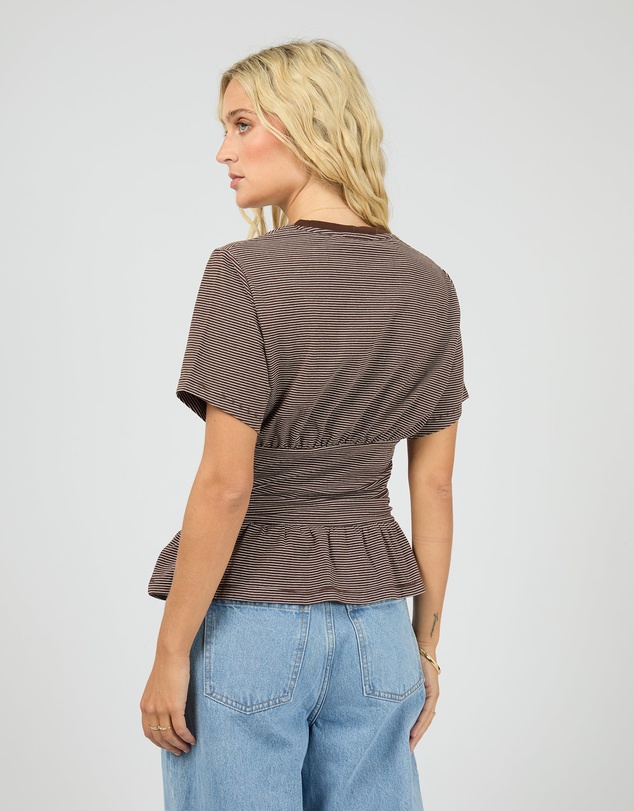 All About Eve - Tyler Stripe Tee Brown