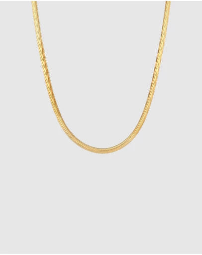 Elli Jewelry - Herringbone Chain Necklace in Gold-Plated 925 Silver