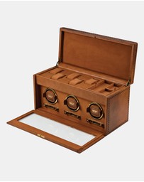 Wolf - WOLF Brogue Triple Watch Winder With Storage