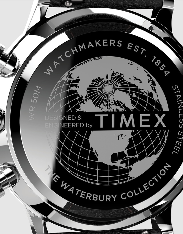 TIMEX - Timex Waterbury Classic Chronograph 40mm Stainless Steel Case with Black Leather Strap
