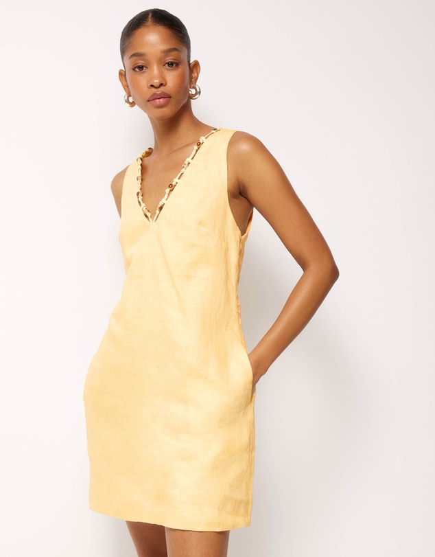 AERE - Jenna Linen Shift Mini Dress