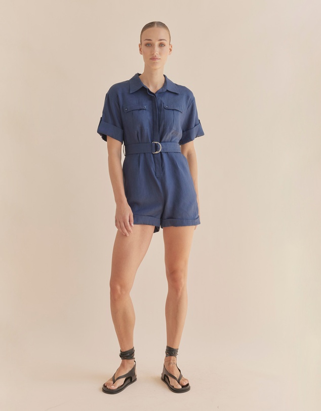 Amelius - Surreal Linen Playsuit