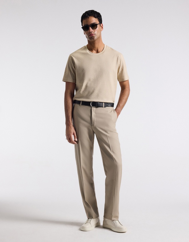 Calibre - Relaxed Diagonal Jacquard T-shirt Sand