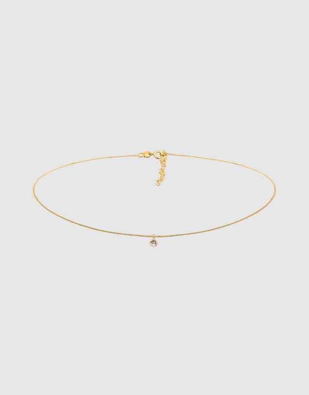 Elli Jewelry - Necklace Choker with Tourmaline Quartz Solitaire in 925 Sterling Silver gold plated