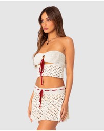 EDIKTED - Jaslene Strapless Crochet Top