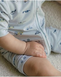 Kynd Baby - Day Or Night Onesie Short Sleeve in Blue Haze Cars
