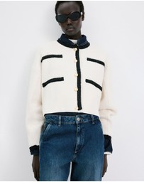 M.N.G - Contrasting Ribbed Cardigan
