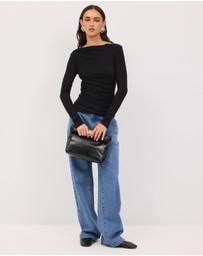 Calli - Mia Draped Long Sleeve Jersey Top