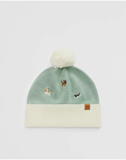 Country Road - Dog Embroidered Beanie