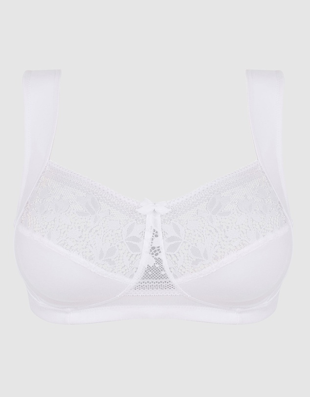 Sans Complexe - Jeanne Wirefree Wide Strap Organic Cotton Bra with Lace