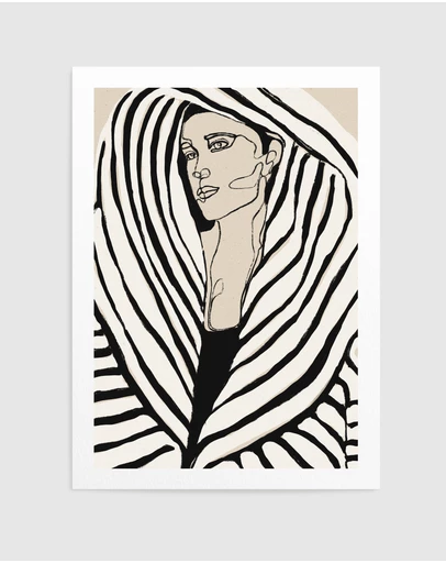 Olive et Oriel - Striped Coat by Treechild Art Print
