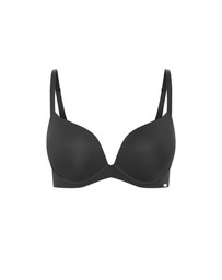 City Chic - Plus size Luxe Microfibre Plunge T-Shirt Bra - black