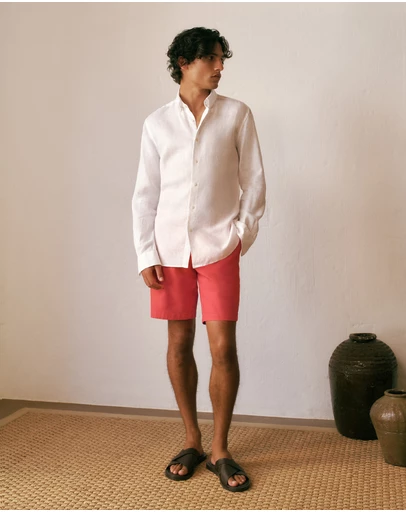 Trenery - Cotton Twill Chino Short in Crimson